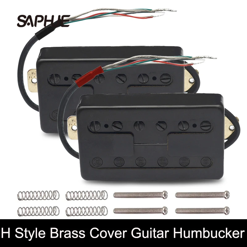H-стиль латунная крышка электрогитарного звукоснимателя с разделением катушек, двойной катушки N7,5K/B15K выход, черный/хромированный.
