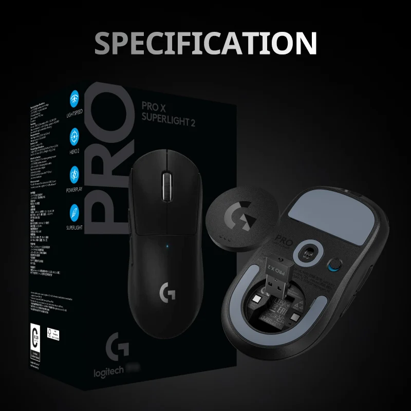 Фото Оригинальная беспроводная игровая мышь Logitech G PRO X SUPERLIGHT 2, легкая, с сенсором 44K DPI и частотой опроса 8KHz №4