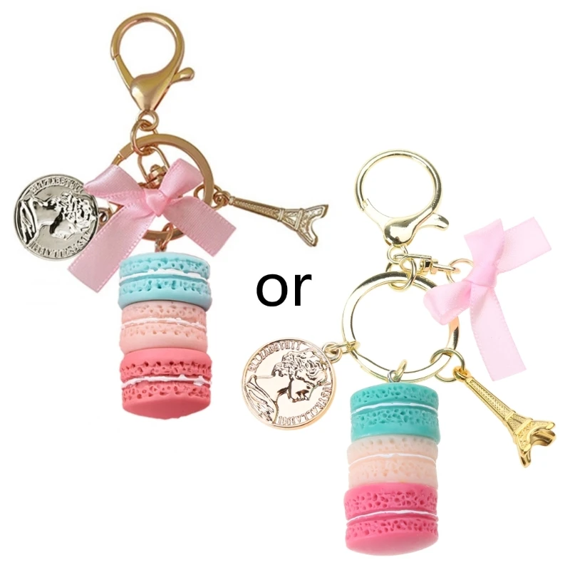 

Macaron Keychain Bowknot Car Keyring Bag Purse Pendant Backpack Car Key Fob Gift Drop Shipping