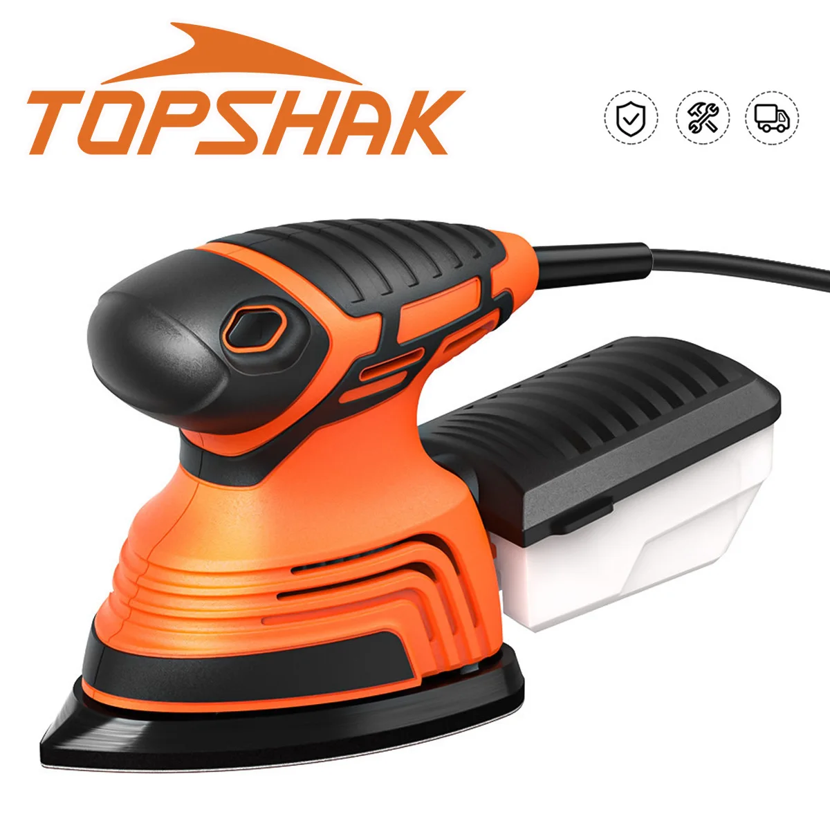 

13500r/min 130W Electric Sander Mouse Detail Sanding Machine Woodworking Tools for Wood with Dust Collection Box & 12 Sandpapers