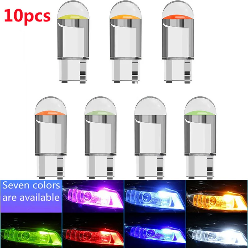 

10 шт. W5W Led T10 Автомобильный свет COB стекло 6000K белый автомобильный номерной знак лампа купол чтения DRL лампочка Стиль 12 В
