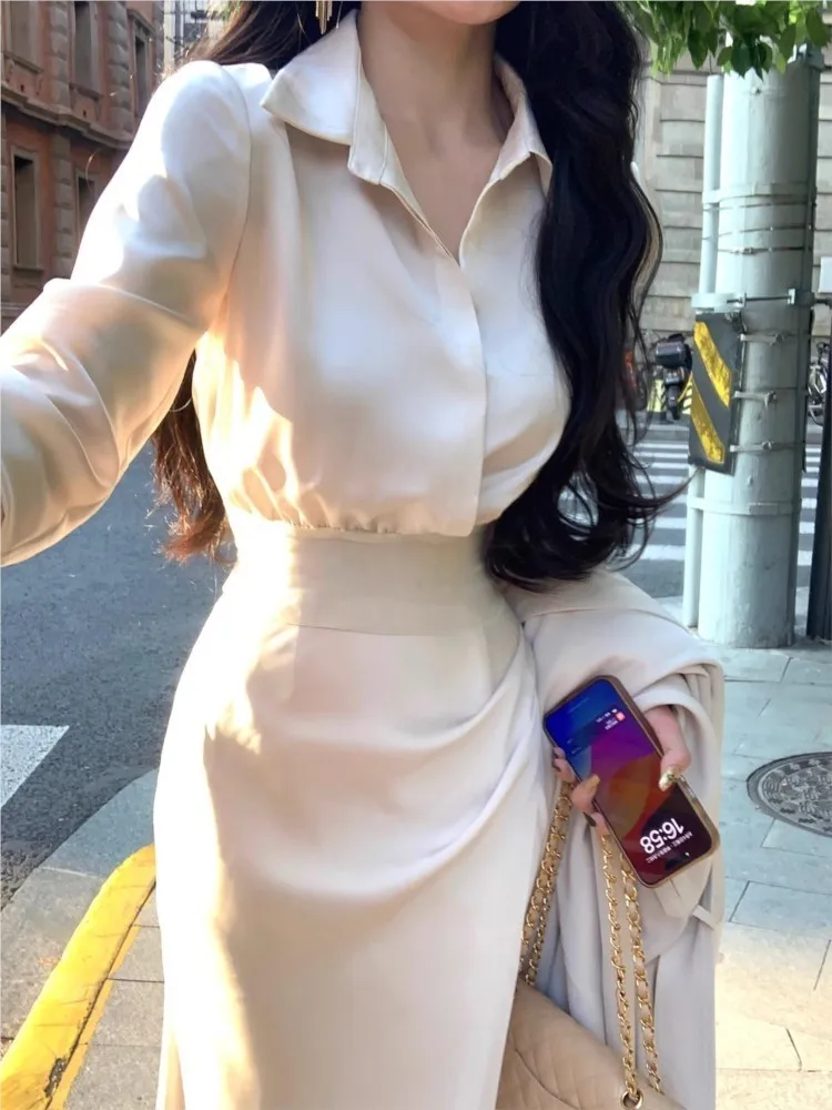 Женский офисный комплект из 2 предметов элегантная Однотонная рубашка с длинным