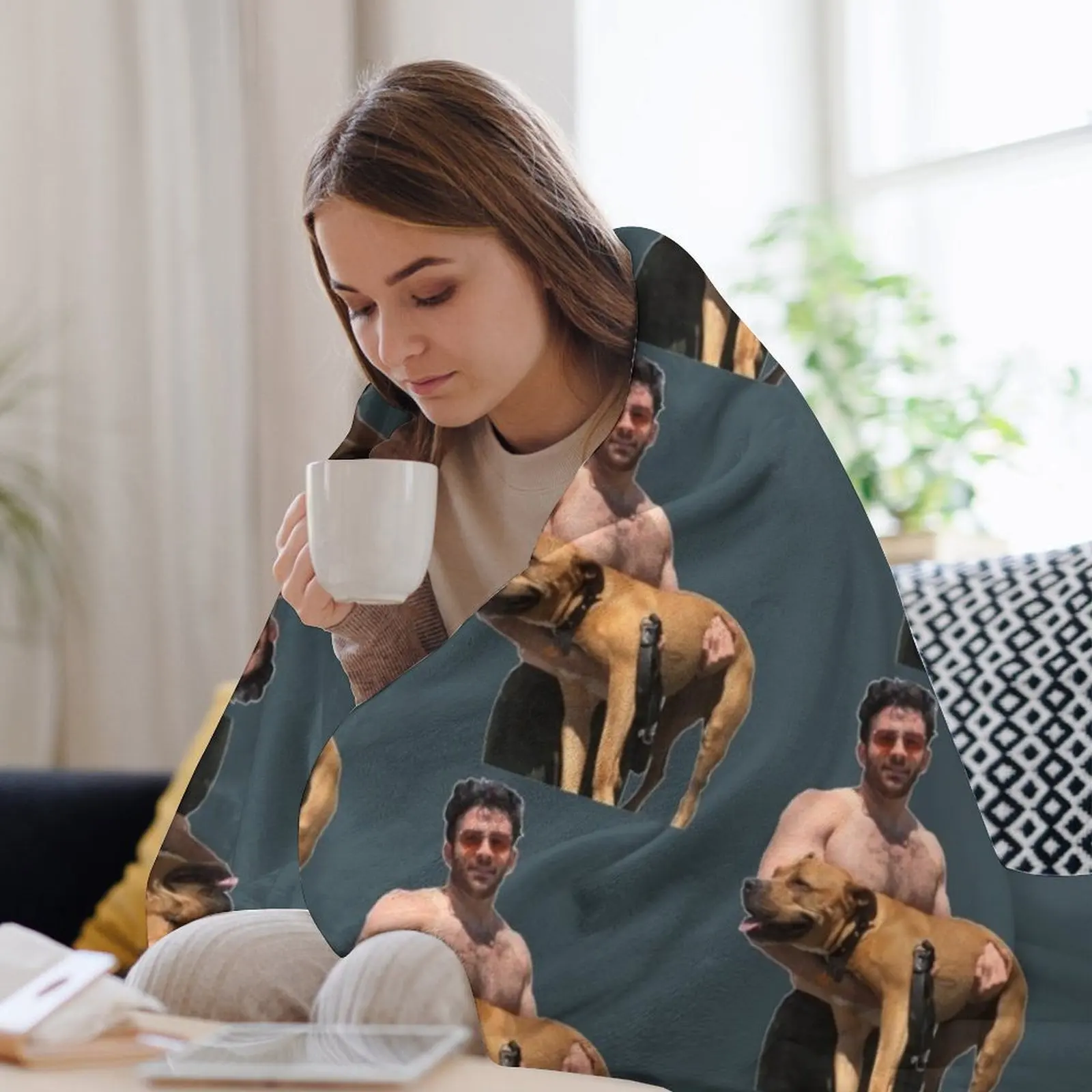 Одеяло Хасан Пайкер и счастливая собака Очень большое одеяло Роскошные