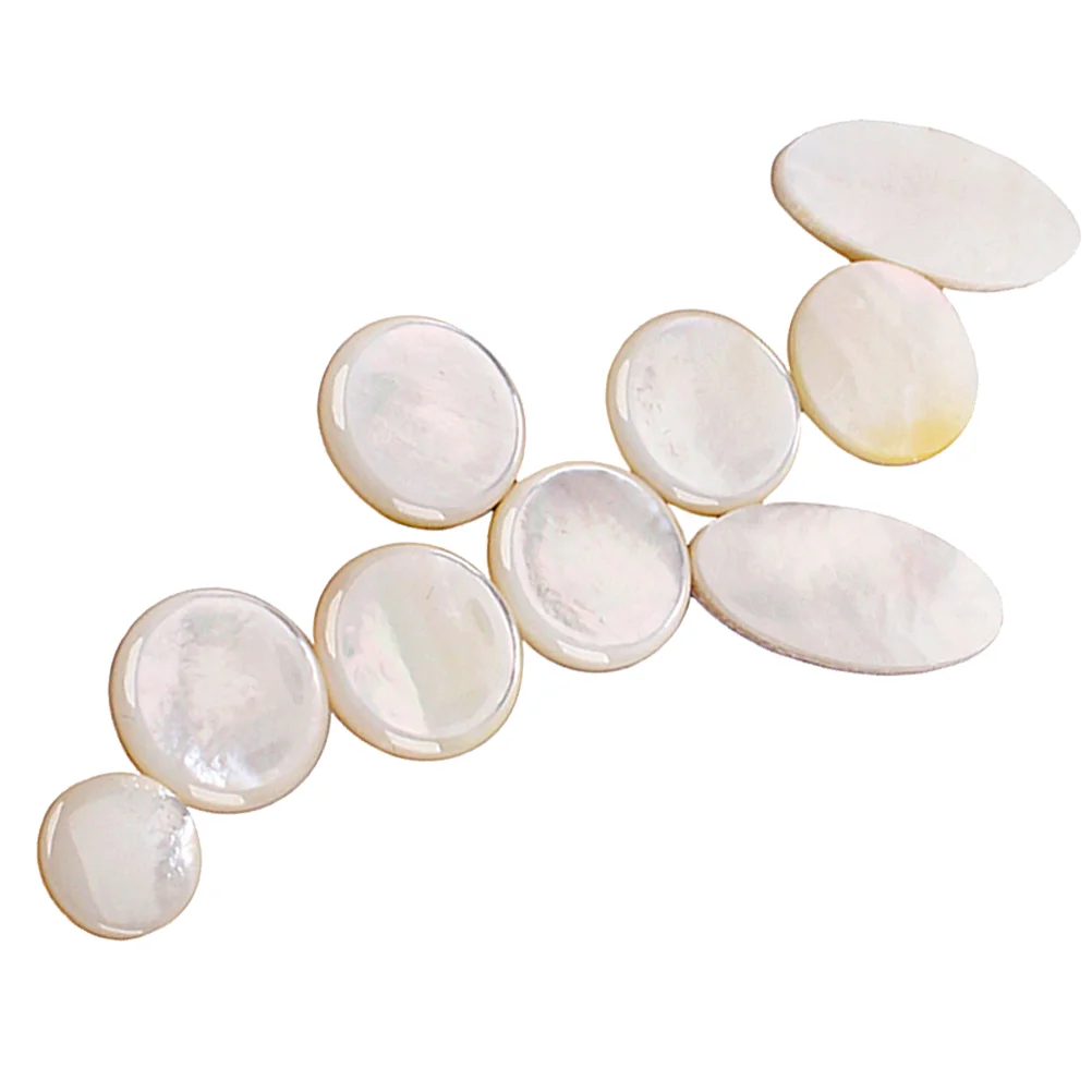 

White Button Down White Case 9Pcs/Set Saxophone Buttons Key Buttons Inlays Shell Finger Buttons Alto Tenor Soprano