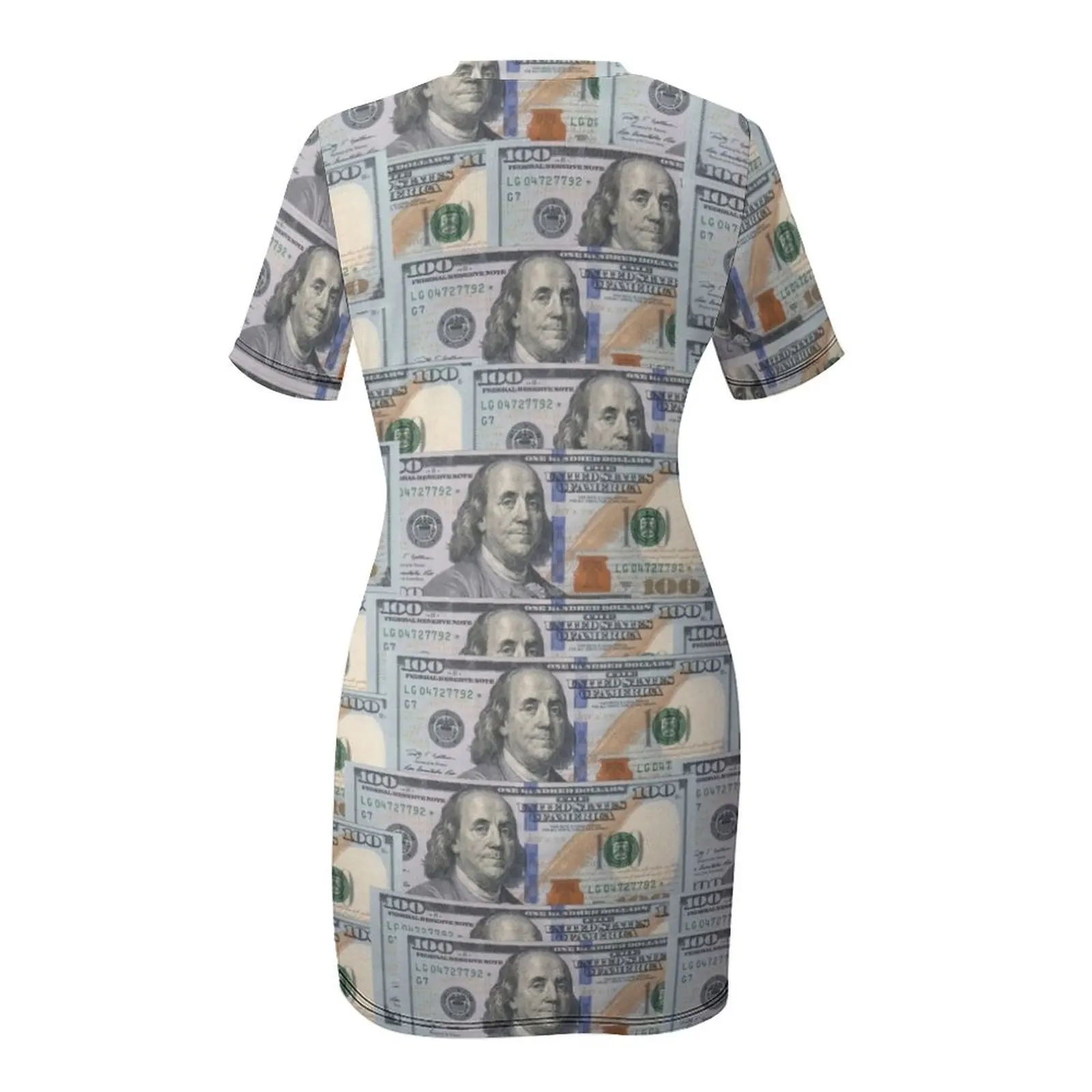 100-долларовые купюры платье с короткими рукавами женские вечерние платья женское