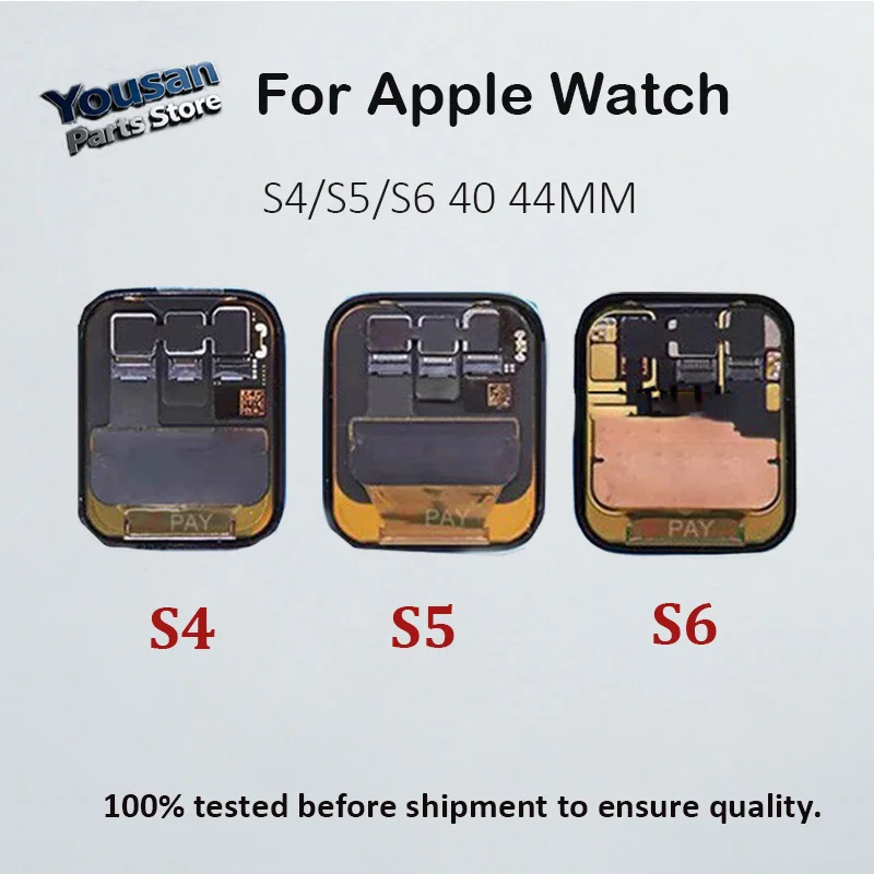 Фото Замена дигитайзера для iWatch Series 6 40/44 мм, ЖК-дисплей для iWatch S5 S4, оригинальный сенсорный экран OLED, замена стекла №1