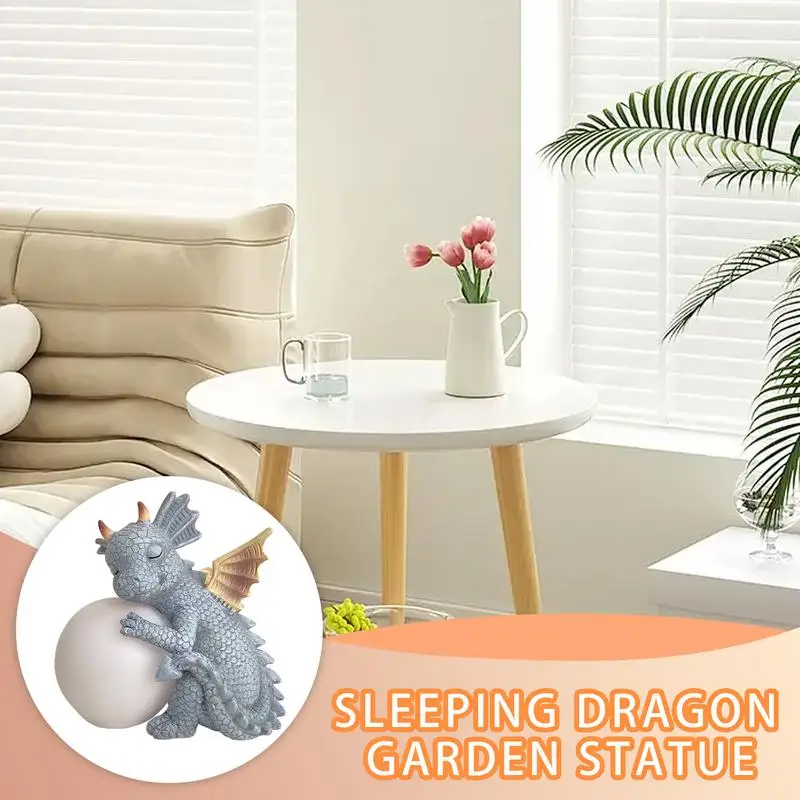 Садовая статуя спящего дракона из пластика |