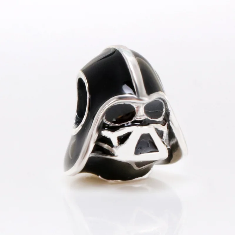 

Real 925 Sterling Silver Fashion Black Epoxy Starr Warrs Joint Black Samurai Beads For Women