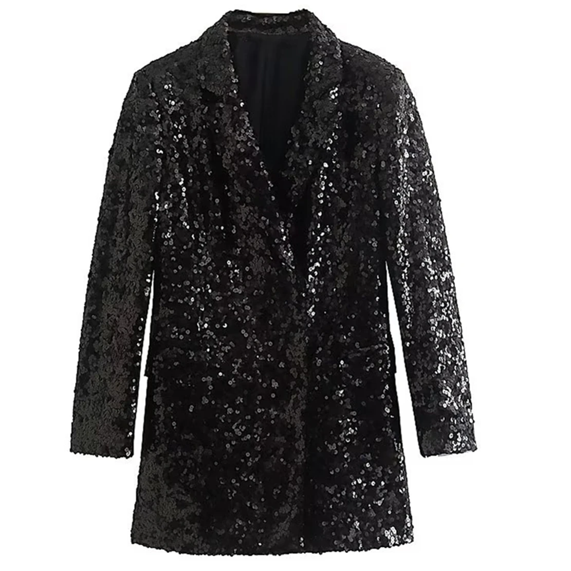 

Elmsk Fashion Sequin Suit Jacket High Street Party Blazers Women
