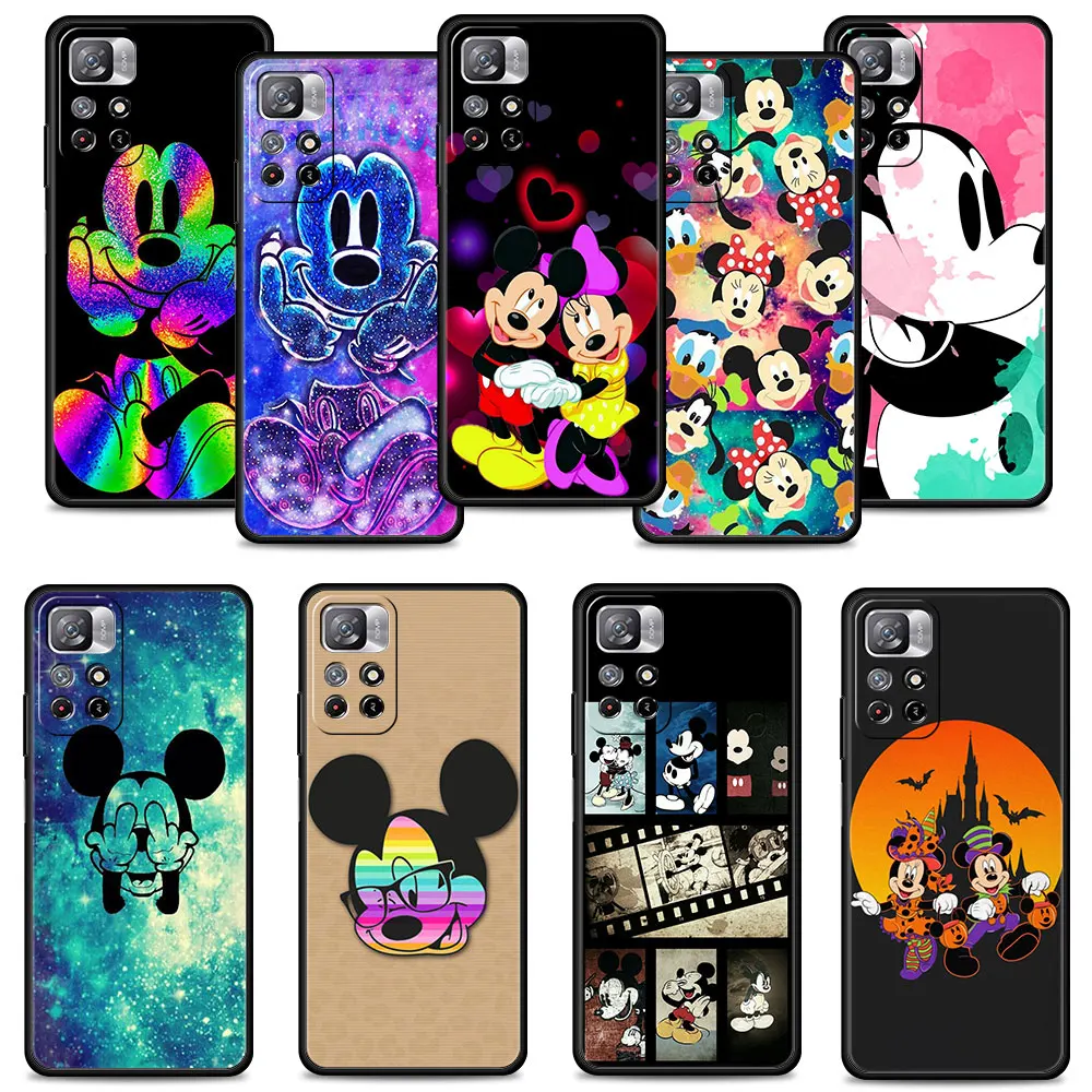 

Phone Case for Xiaomi Redmi Note 11 10 9S 9 8 Pro Cover for Redmi 9A 9C 10C K40 Disney Painting Blindfold Mickey Minnie Mouse