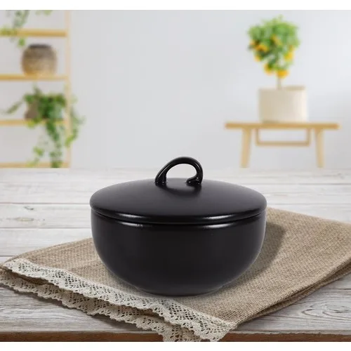 12 cm. Matte Black Sugar Bowl |