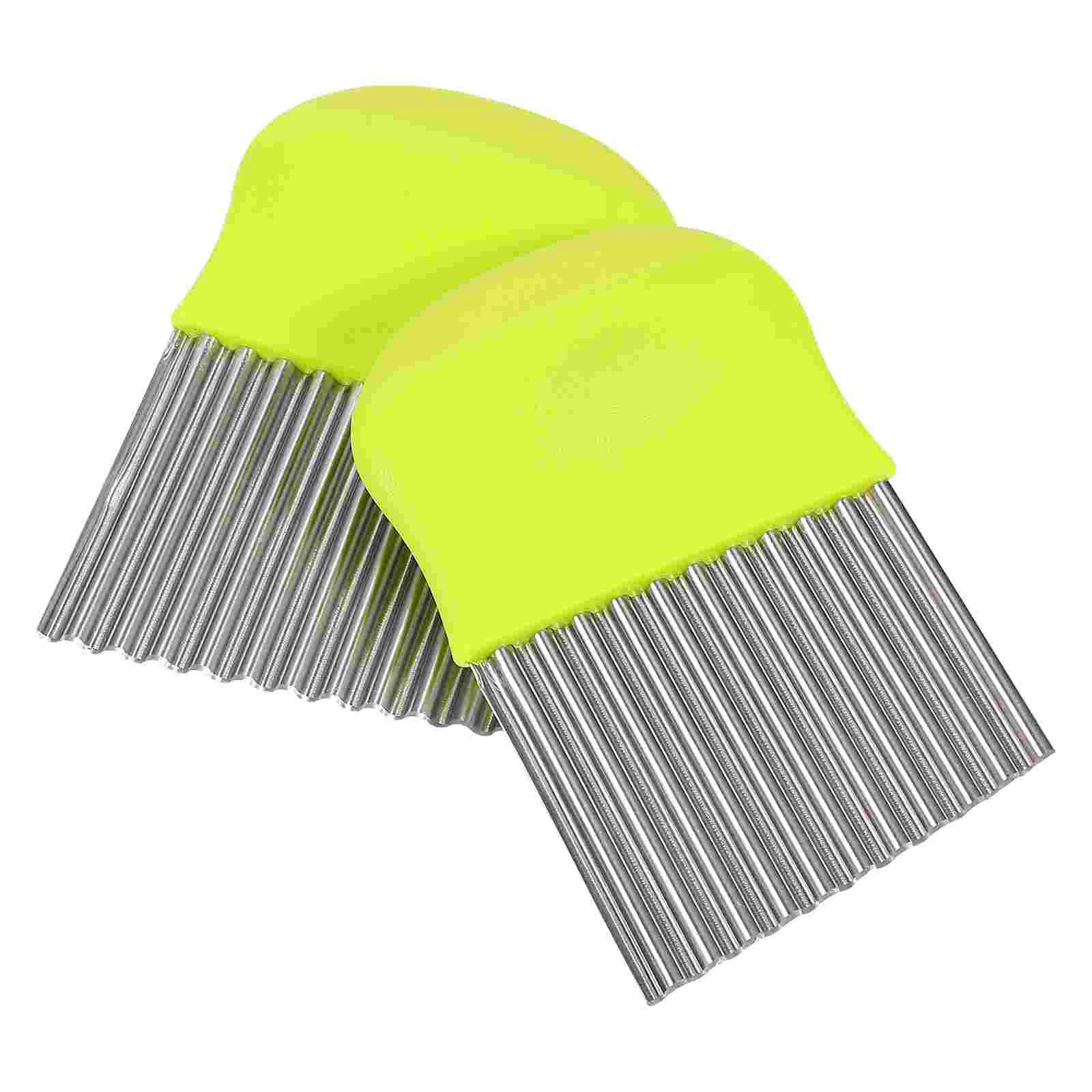 

1 Set 2Pcs Stainless Steel Potato Wavy Chopper Knives Potato Cutters (Green)
