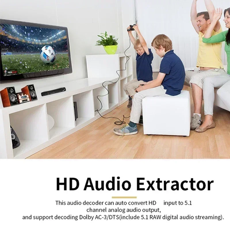 Фото 4K 3D 5.1-канальный 5.1-канальный аудиоэкстрактор-декодер AC3/DTS Sound RCA HD видеоконвертер для PS4 Xbox DVD ноутбука ПК к ТВ-монитора №5