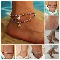 simple creative shell chain pendant anklet for women beach jewelry