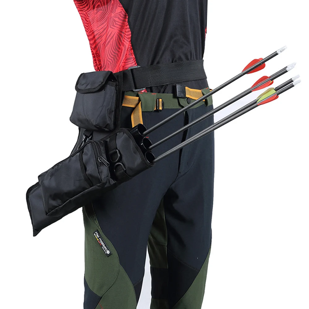

3 Tubes Arrow Quiver Put Waist Across Quiver for Recurve Bow Outdoor Archery Hunting Shooting