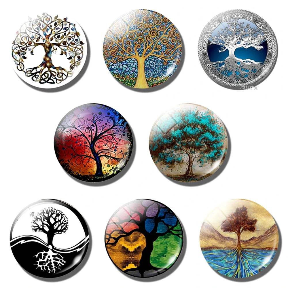 

Tree Of Life Fridge Magnet 1PCS Glass Cabochon Life Tree Art Refrigerator Magnets Tree Of Life Fridge Stickers Home Decoration