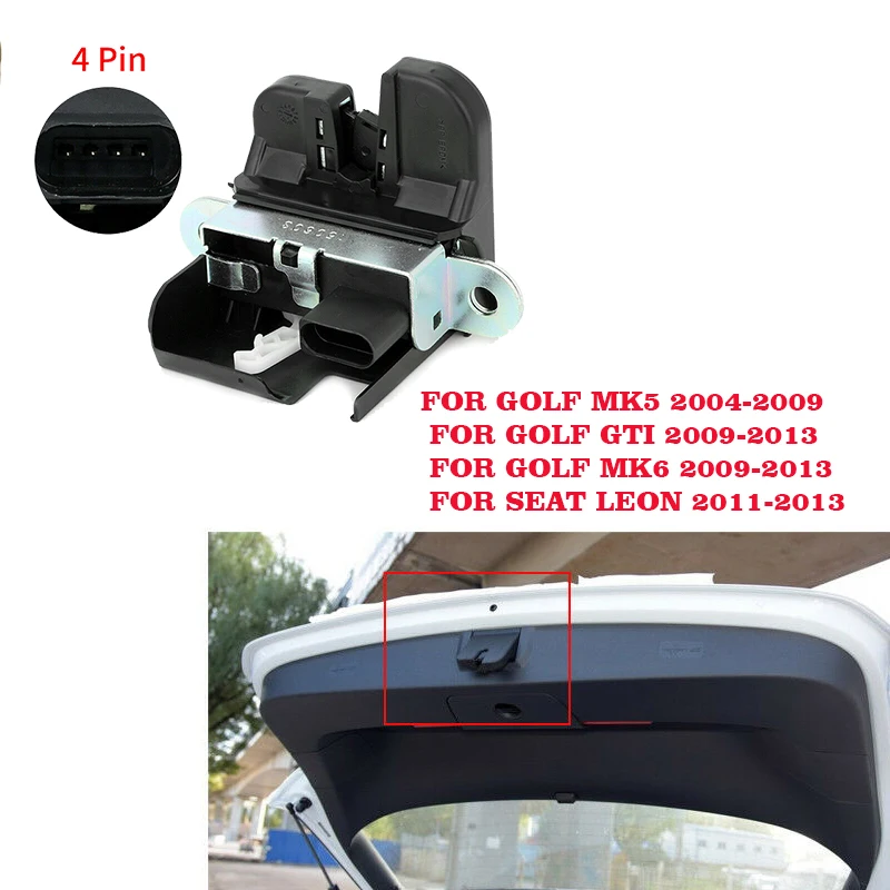 ЗАДНЯЯ БЛОКИРОВКА КРЫШКИ БАГАЖНИКА ДЛЯ Volkswagen VW GOLF GTI PASSAT POLO TIGUAN Touran и др. (Номера деталей: 1T0827505H, 5K0827505A, 6RD827505)