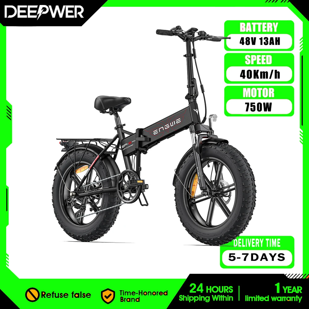 

DEEPOWER E2-P PRO 750W Adults Electric Bike Bicycle 48V 13AH 20 Inch Tire Folding Electric E Bikes Mountain Moped Ebikes Scooter