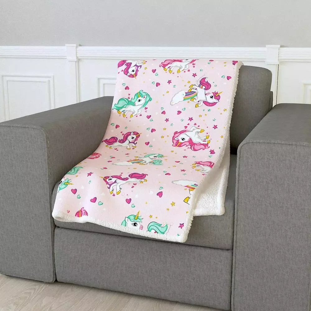 

NEW IN HM'S homesecret blanket Plaid sedalina with Borrego 543301 girls (unicorn, 125X155) Ideal for sofa and sobrecama