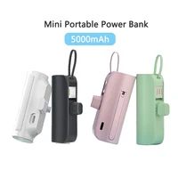 5000mAh Colorful Mini Power Bank With USB Cable Portable Fast Charging Powerbank For iPhone iPad iPod Huawei Xiaomi Samsung
