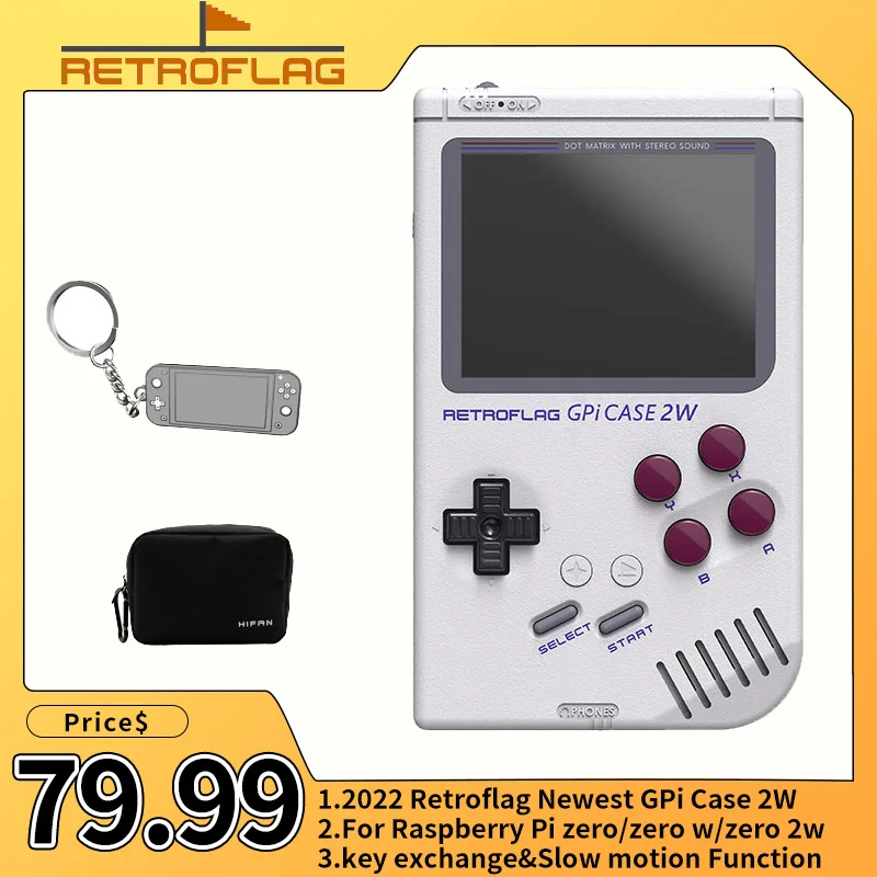 

Новинка 2022 года, чехол Retroflag GPi 2 Вт, совместим с Raspberry Pi ZERO/ZERO W/ZERO 2W, 3,0 дюймовый игровой плеер с IPS-экраном