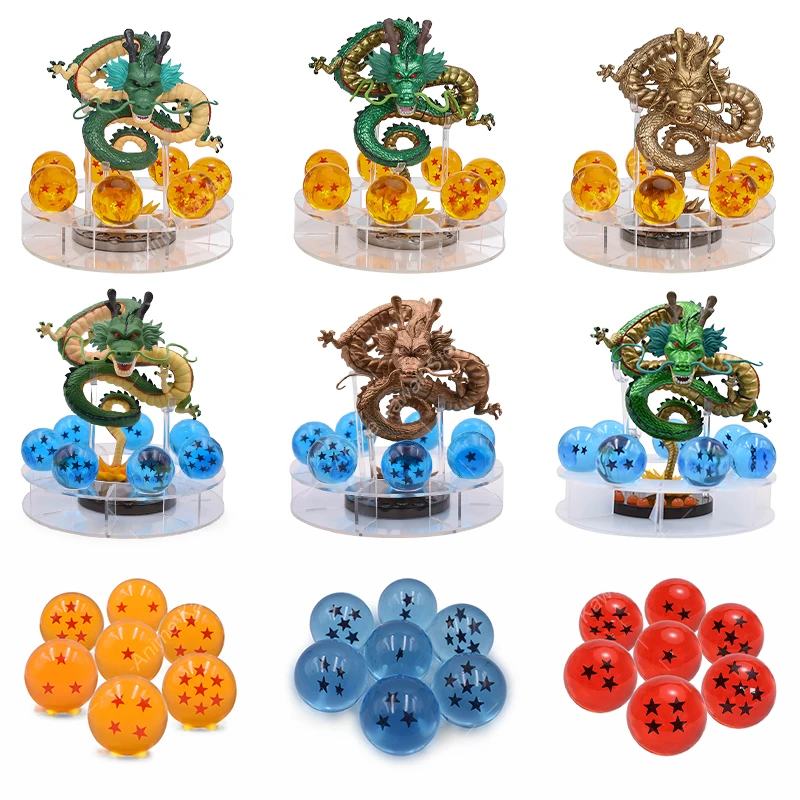 Аниме Dragon Ball Z Shenlong Фигурки Esferas Del и 7 звезд Хрустальные шары Набор 3 5 см Полка