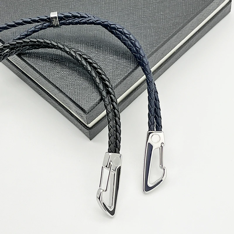 LAN MB Bracelet Luxury Designe Blue Black Oil Droplets Lobster Clasp PU Leather With Six Star Couple Rope