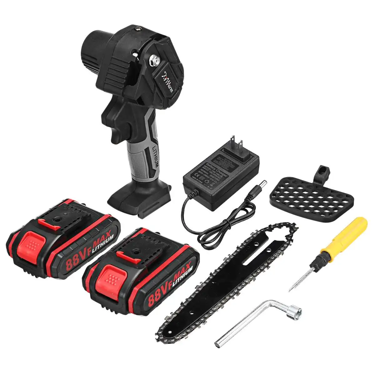 3000W 6 Inch 88V Mini Electric Chain Saw With 2Pcs Battery Rechargeable Woodworking Pruning One-handed Garden Power Tool | Инструменты