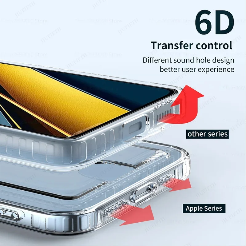 Фото Прозрачный держатель для карт, чехлы-бумажники для Xiaomi Poco X6 X 6 X6Pro Little X7 Pro X7Pro 5G, защита камеры, противоударный чехол №4