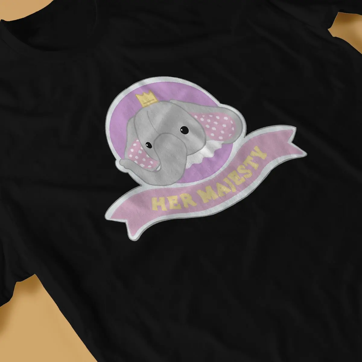 Футболка мужская базовая с круглым вырезом и принтом слона