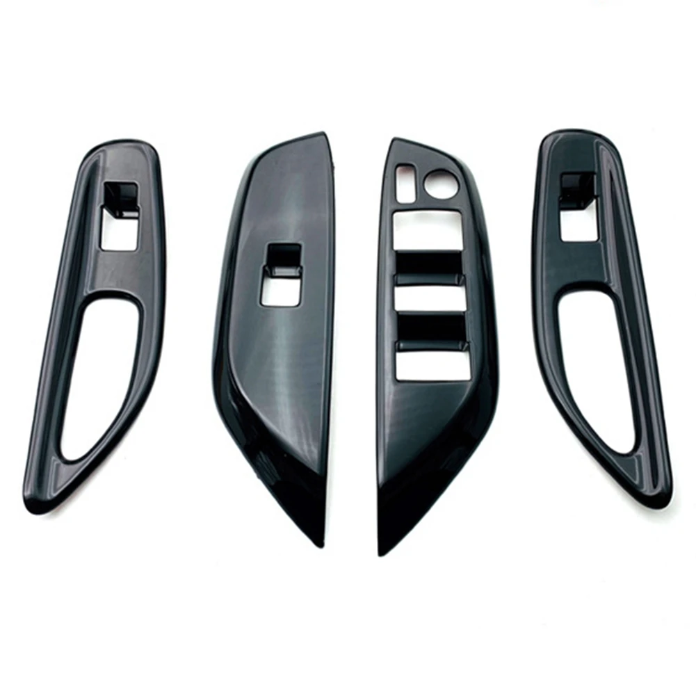 

Car Glossy Black Window Glass Lift Button Switch Cover Trim Door Armrest Panel for Mazda 2 2022 2023