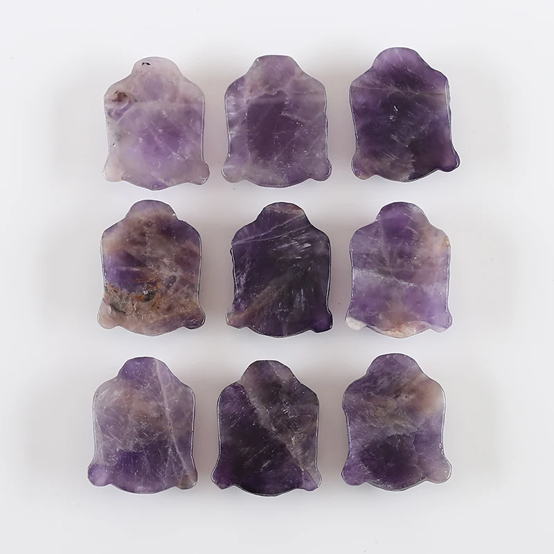 Оптовая продажа натуральный камень аметист голова Будды резной кулон бисер