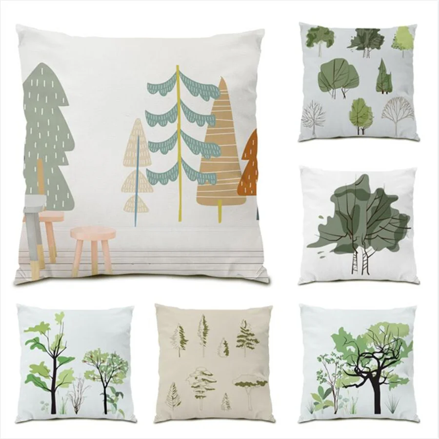 

Modern Pillowcase Polyester Linen Home Beautiful Decorative Ultra Soft Velvet Creative Plants 45x45 Cushion Covers for Bed E0159