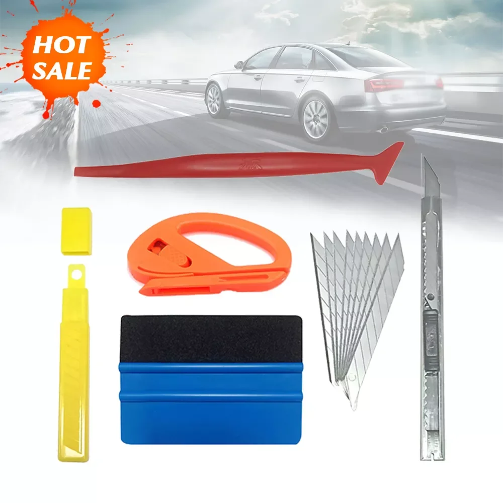 

Hot Sale Car Vinyl Wrap Film Squeegee Scraper Tools Vehicle Sticker Installation Kit Cutter Knife Car Styling Auto Accessor