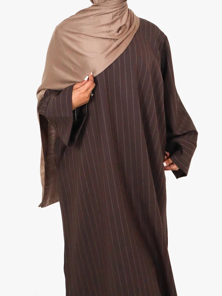 Muslim Woman Dress Loose Casual Hijab Robe Islamic Clothing Dubai Turkish Modest Oufits Ramadan Eid Kaftan Jelaba Autumn Spring