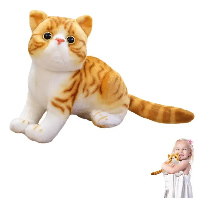 

Мягкая игрушка в виде кошки, Реалистичная плюшевая кошка, мягкая полипропиленовая хлопковая кукла, милая игрушка для мальчиков, Детские сувениры для вечеринки, приятная на ощупь подушка и
