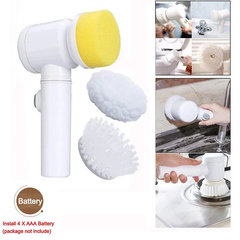 

Щетка для чистки LEDFRE, волшебная щетка, электрическая пластиковая щетка для ванной, кухни, ручная щетка для чистки 5 в 1, многофункциональная ...