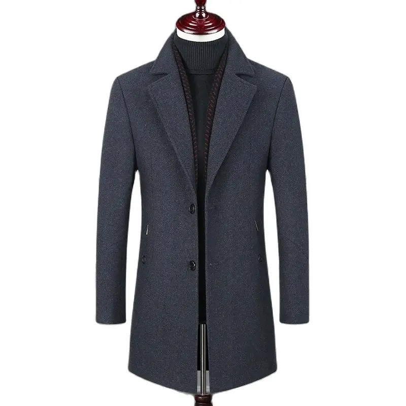 

BATMO 2022 new arrival autumn&winter high quality wool casual trench coat men,men's wool coat,plus-size M-5XL 1828
