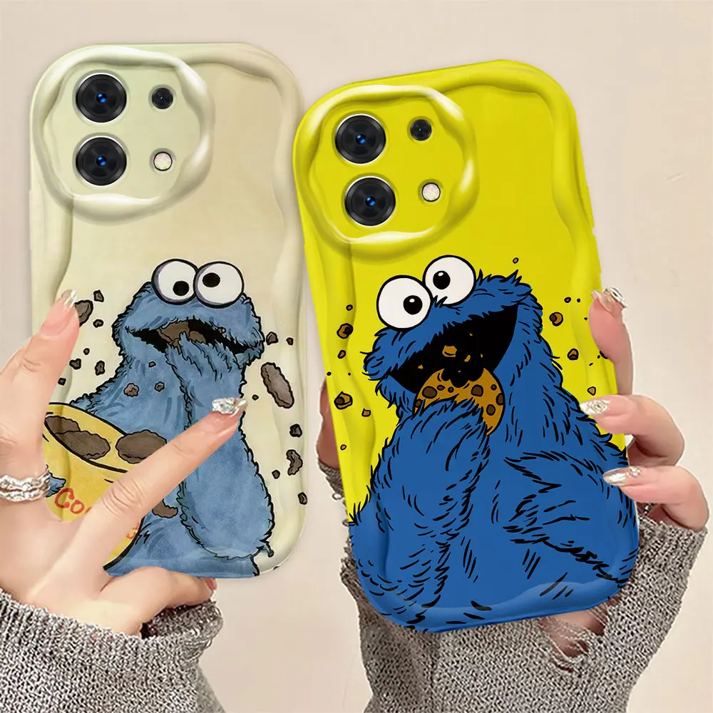 Забавный чехол для телефона S-Sesame Street Cookie Cover 3D Wave Redmi A1 A2 A3 K30 K40 K50 9T 9A 10 10C 12 12C 13C 14C Case
