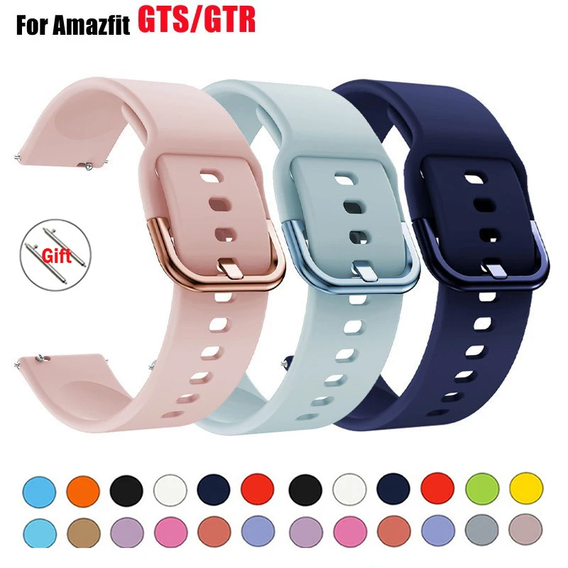 

Silicone Band For Amazfit GTS/2/2e/3/4 GTS2 Mini/GTR 4/3/Pro/47mm/GTR2/2e/stratos 2/3 Bracelet Amazfit bip Watch 20mm/22mm strap
