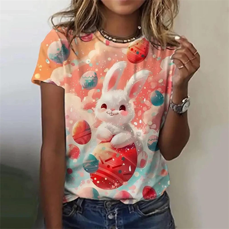 Пасхальная футболка с милым кроликом для женщин и мужчин пасхальное яйцо