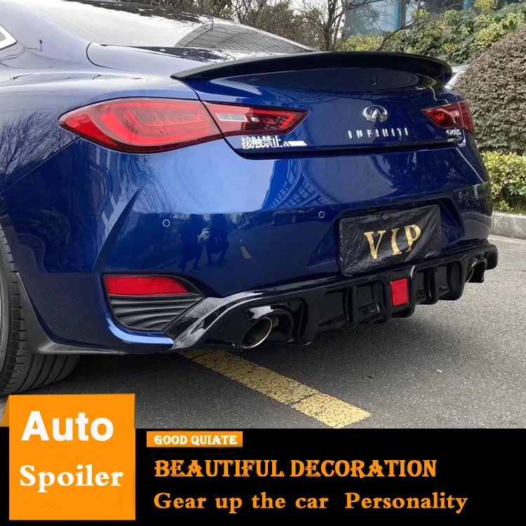 

For infiniti Q60 Q60S Rear spoiler Bumper Diffuser 2017 2018 2019 Bumpers Protector Body kit bumper rear lip rear spoiler ABS