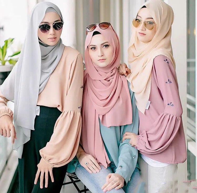 Women's Muslim Islamic Long Hijab Scarf Shawls Head Wrap Chiffon Ladies Scarves