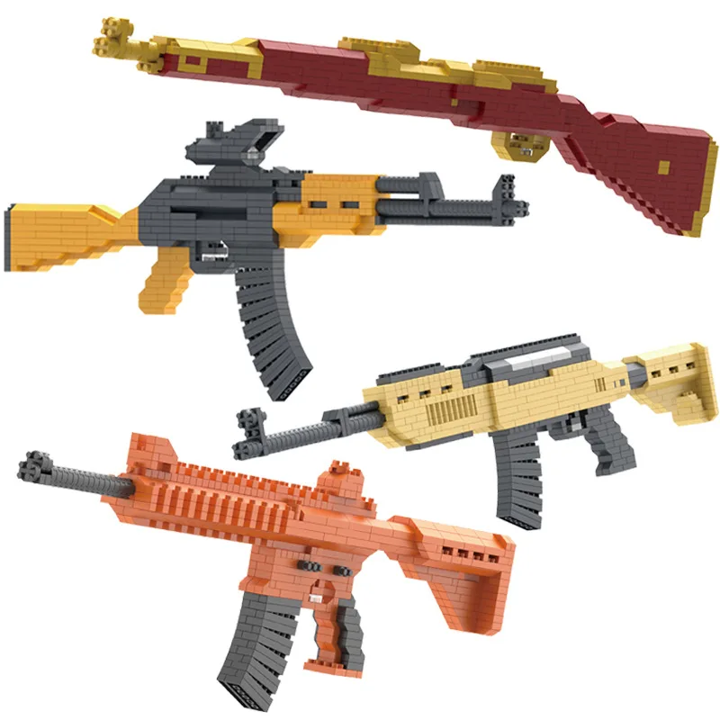 

PUBG Game Military Weapon Building Blocks Model Gun Boy Puzzle Assembly Children Splicing Toys
