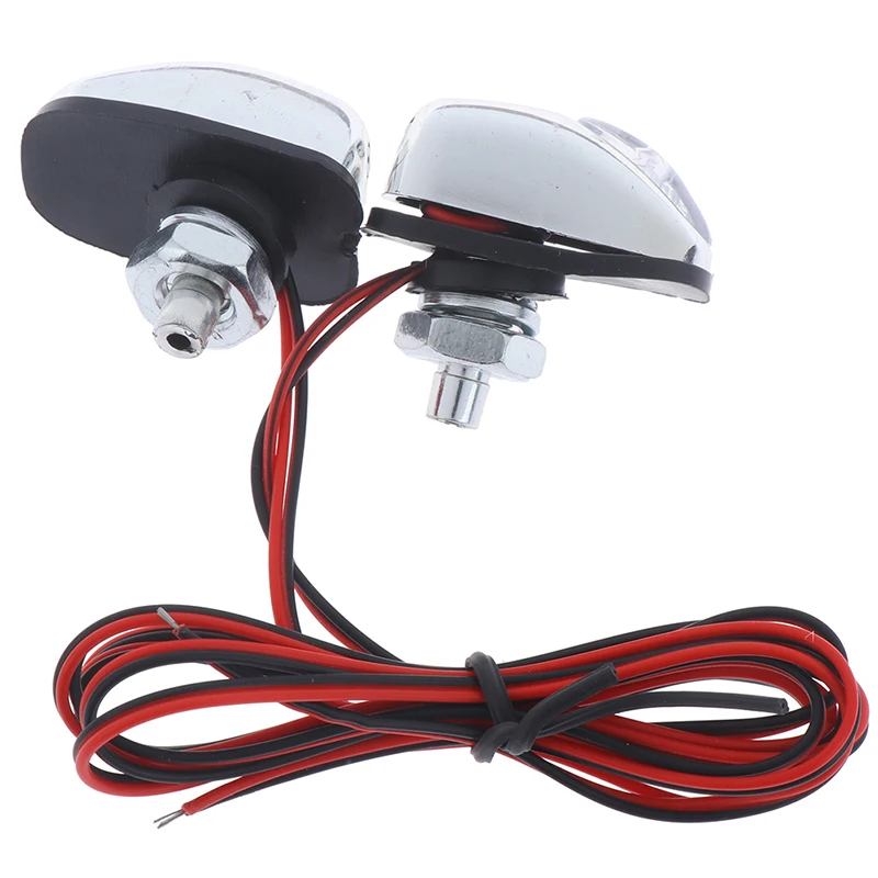 

2 Pcs Car Wiper Washer Eyes Spout Windshield Water Jet Spray Nozzle Led Light