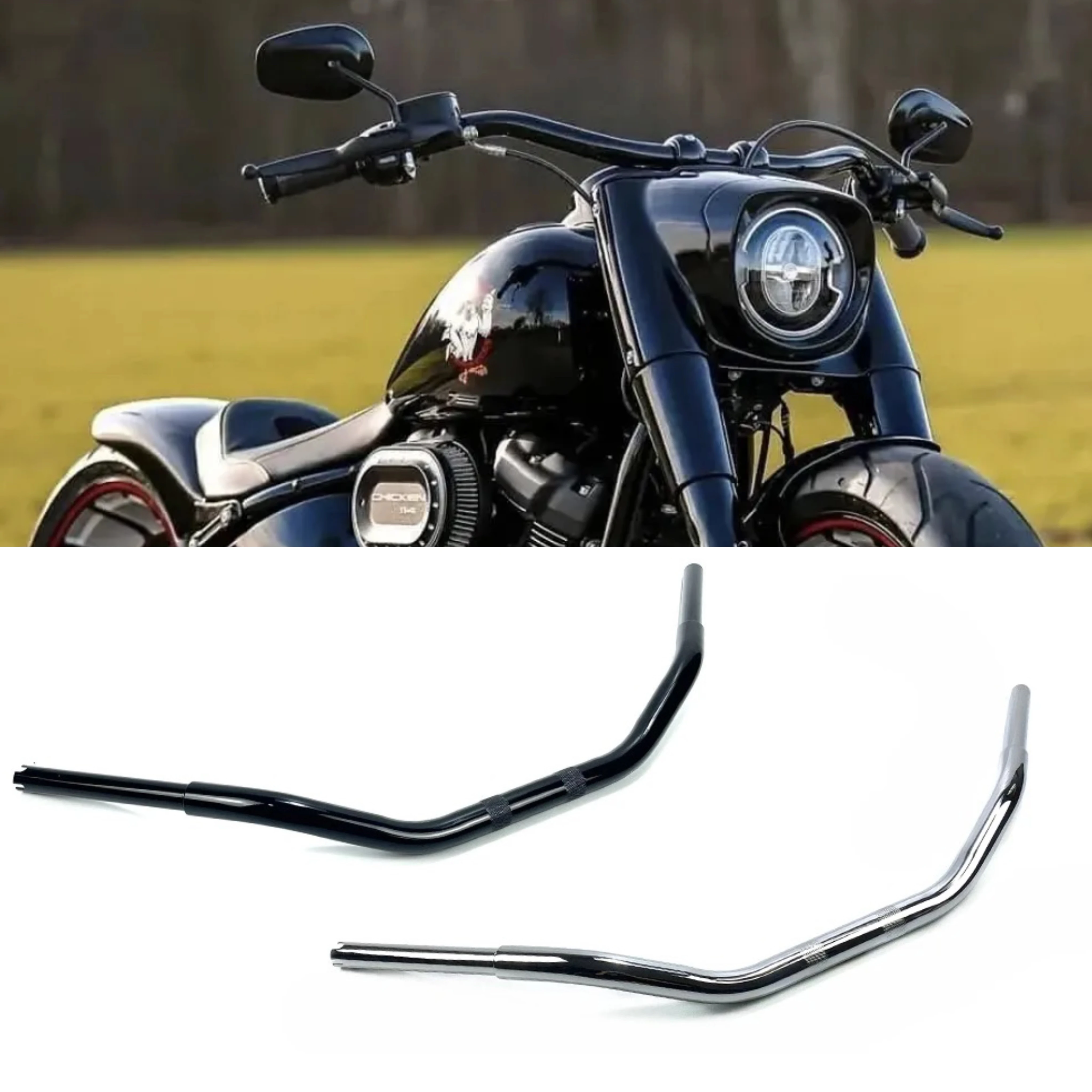 

Мотоциклетный руль Gullwing 1,25 дюйма для Harley Road King LOW Rider Fat boy Street Bob Breakout Sportster XL883 VRod, аксессуары
