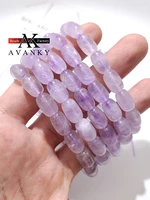 natural faceted lavender amethyst rice beads single lap necklace for women girl birthday gift fresh bracelets fashion jewelry