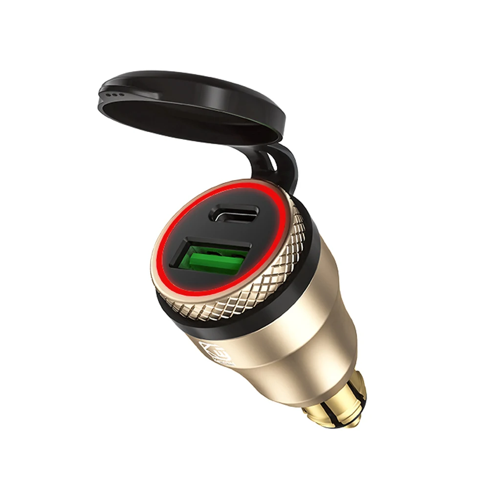 

Aluminium Type-C PD Power Delivery 30W QC 3.0 Quick Charger USB Charger Waterproof for Hella DIN Socket BMW Ducati Triumph