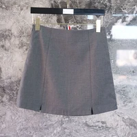 summer new tb short skirt womens high waist a line skirt anti glare bag hip skirt college style suit skirt tide