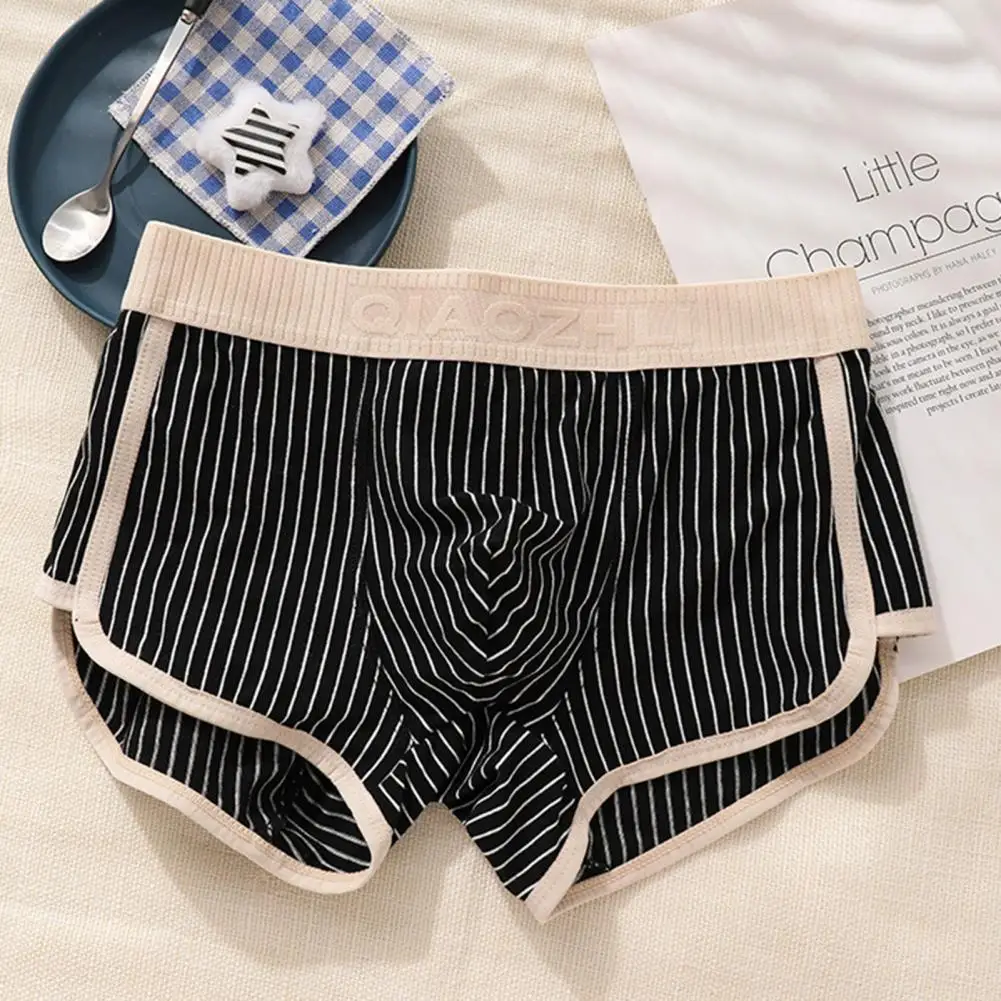 Универсальные мужские трусы боксеры со средней посадкой в полоску с эластичным